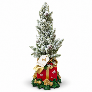 Pacco Regalo con Albero di Natale "Emozioni di Natale" Fiori di Lena h. 47 cm.