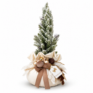 Alberello di Natale con Base in Velluto"Emozioni di Natale" Fiori di Lena h. 50 cm.