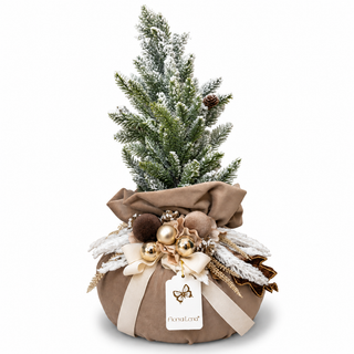 Alberello di Natale con Base in Velluto"Emozioni di Natale" Fiori di Lena h. 50 cm.