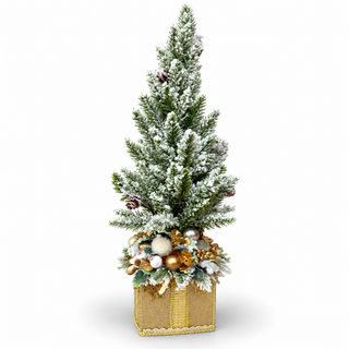 Scatola Regalo con Albero di Natale "Eleganza sotto le Stelle" Fiori di Lena h. 53 cm.