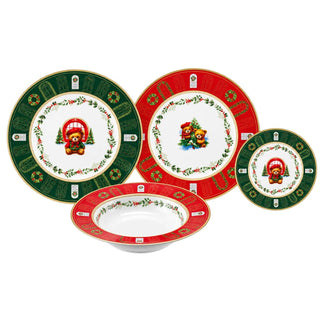 Set Piatti Xmas Teddy 36 pz. Fade Maison