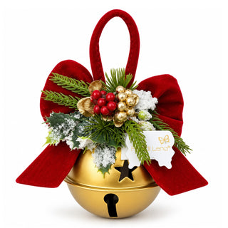 Campanaella a Sfera con Fiocco "Emozioni di Natale" Fiori di Lena h.22 cm.