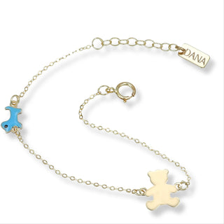 Bracciale con Orso e Cane Baby Petit Dana L’Or 9 Carati