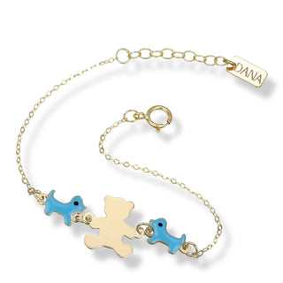 Bracciale con Orso e Cane Baby Petit Dana L’Or 9 Carati