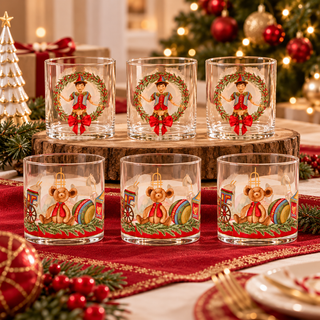 Set 12 Bicchieri "Vintage Toys" Nuvole di Stoffa 300 ml.