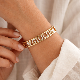 Bracciale Manetta Con Nome Personalizzabile in Argento 925%