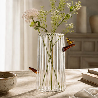 Vaso Grande Amber "Birds" Ichendorf Milano h. 21 cm.