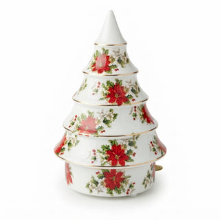 Carillon Albero di Natale con Stelle di Natale h.23 cm.