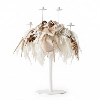 Candeliere a Quattro Fiamme "Caldo Abbraccio" Fiori di Lena h..65 cm