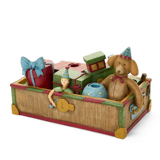 Baule dei giocattoli Portacandele  "Vintage Toys" Nuvole di Stoffa 30x18x18 cm.