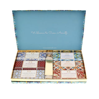 Bomboniera Set Regalo da 6 Saponi+Sacchetto in Fibra Sailing il Mediterraneo Casa Amalfi