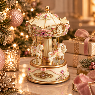 Christmas Carousel Beige Mr. Christmas h.17 cm.