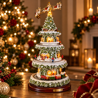 Carillon Albero di Natale con 4 Scene Natalizie Mr. Christmas h.45 cm.
