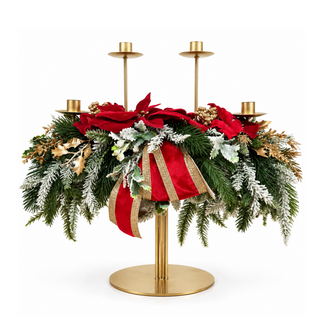 Candeliere a Quattro Fiamme "Emozioni di Natale" Fiori di Lena h.50 cm