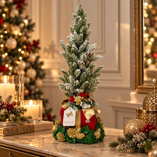 Pacco Regalo con Albero di Natale "Emozioni di Natale" Fiori di Lena h. 64 cm.
