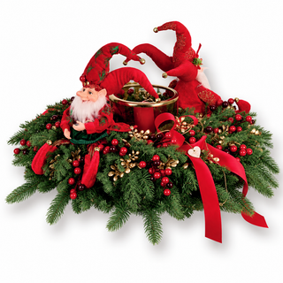 Centrotavola Natalizio Elfi "Santa Claus" Sara's Idea Ø65 cm.