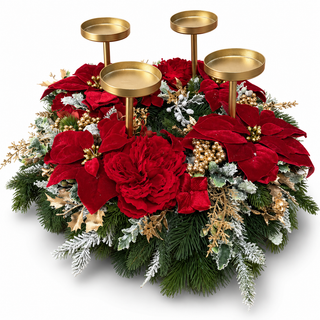 Candeliere a Quattro Fiamme "Emozioni di Natale" Fiori di Lena Ø65 cm.