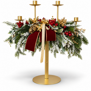 Candeliere a Quattro Fiamme "Emozioni di Natale" Fiori di Lena h.65 cm.