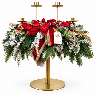 Candeliere a Quattro Fiamme "Emozioni di Natale" Fiori di Lena h.65 cm