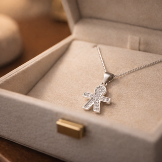 Collana Con Bimbo "Family" In Argento 925%