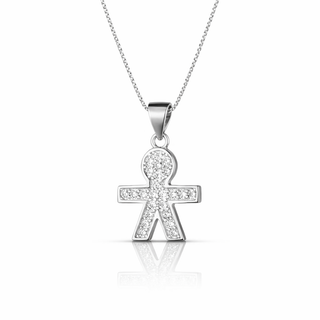 Collana Con Bimbo "Family" In Argento 925%