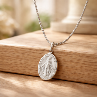 Collana Cordina "Madonnina Miracolosa" In Argento 925%