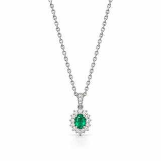 Collana Smeraldo e Diamanti in Oro 18 kt. Giorgio Visconti