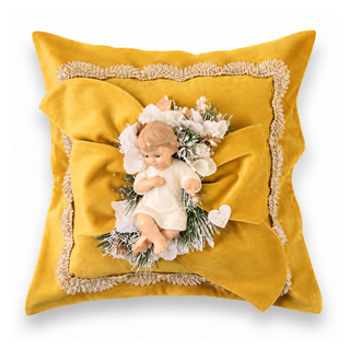Bambinello con Cuscino "Sara's Idea" Santa Claus"37x37 cm.