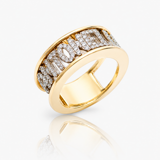 Anello personalizzabile con Nome in Argento 925 Gold e Swarovski