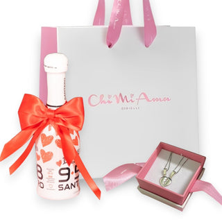Box "Incanto d'Amore" 2 Collane+Spumante