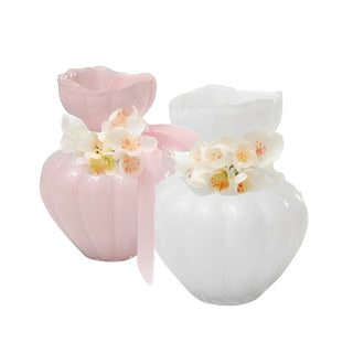 Bomboniera Vaso Vetro con Fiori AD 15x19.5cm.