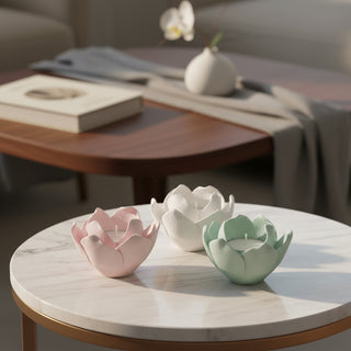 Bomboniera Fiore con Candela Yvonne Gontier ø9xh.6.5 cm