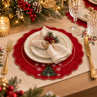 Set 4 Sottopiatti "Emozioni di Natale"Fiori di Lena Ø30 cm.