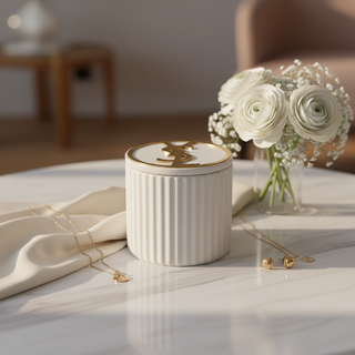 Bomboniera Candela Bianca Riflessi 7x9 cm.