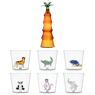 Set 1 Bottiglia + 6 Bicchieri "Savannah" Ichendorf Milano