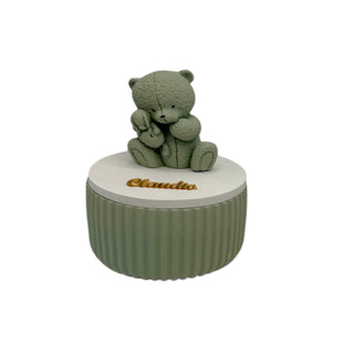 Bomboniera Candela Personalizzabile Orsetto Riflessi 10x12 cm.