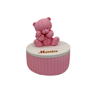 Bomboniera Candela Personalizzabile Orsetto Riflessi 10x12 cm.