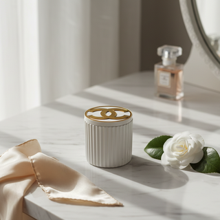 Bomboniera Candela Bianca Riflessi 7x9 cm.