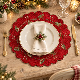 Set 4 Sottopiatti "Emozioni di Natale"Fiori di Lena Ø30 cm.