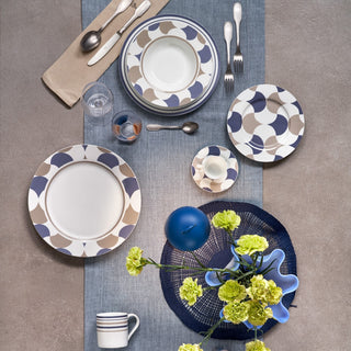 Servizio di Piatti 49 pz. "Ritmo Grigio/Blu" Galbiati Milano