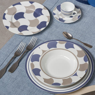 Servizio di Piatti 49 pz. "Ritmo Grigio/Blu" Galbiati Milano