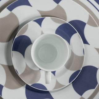 Servizio di Piatti 49 pz. "Ritmo Grigio/Blu" Galbiati Milano