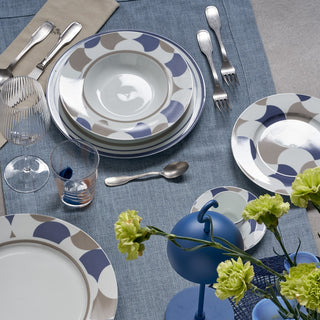 Servizio di Piatti 49 pz. "Ritmo Grigio/Blu" Galbiati Milano