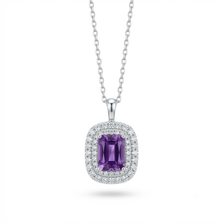 Collana Pietra Viola in Argento 925%