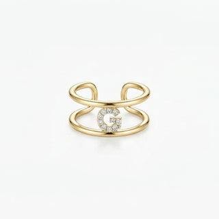 Anello con Iniziale Gold Argento 925%