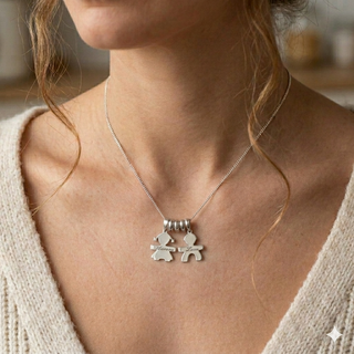 Collana Personalizzabile Coppia Bimbo/a "Family" in Argento 925%