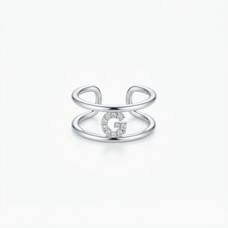 Anello con Iniziale Argento 925%