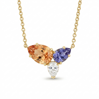 Collana Tris di Gemme in Argento 925%