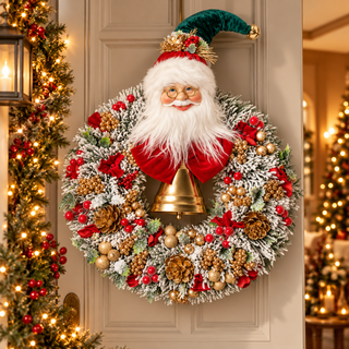 Ghirlanda Babbo Natale "Emozioni di Natale" Fiori di Lena Ø54 cm.