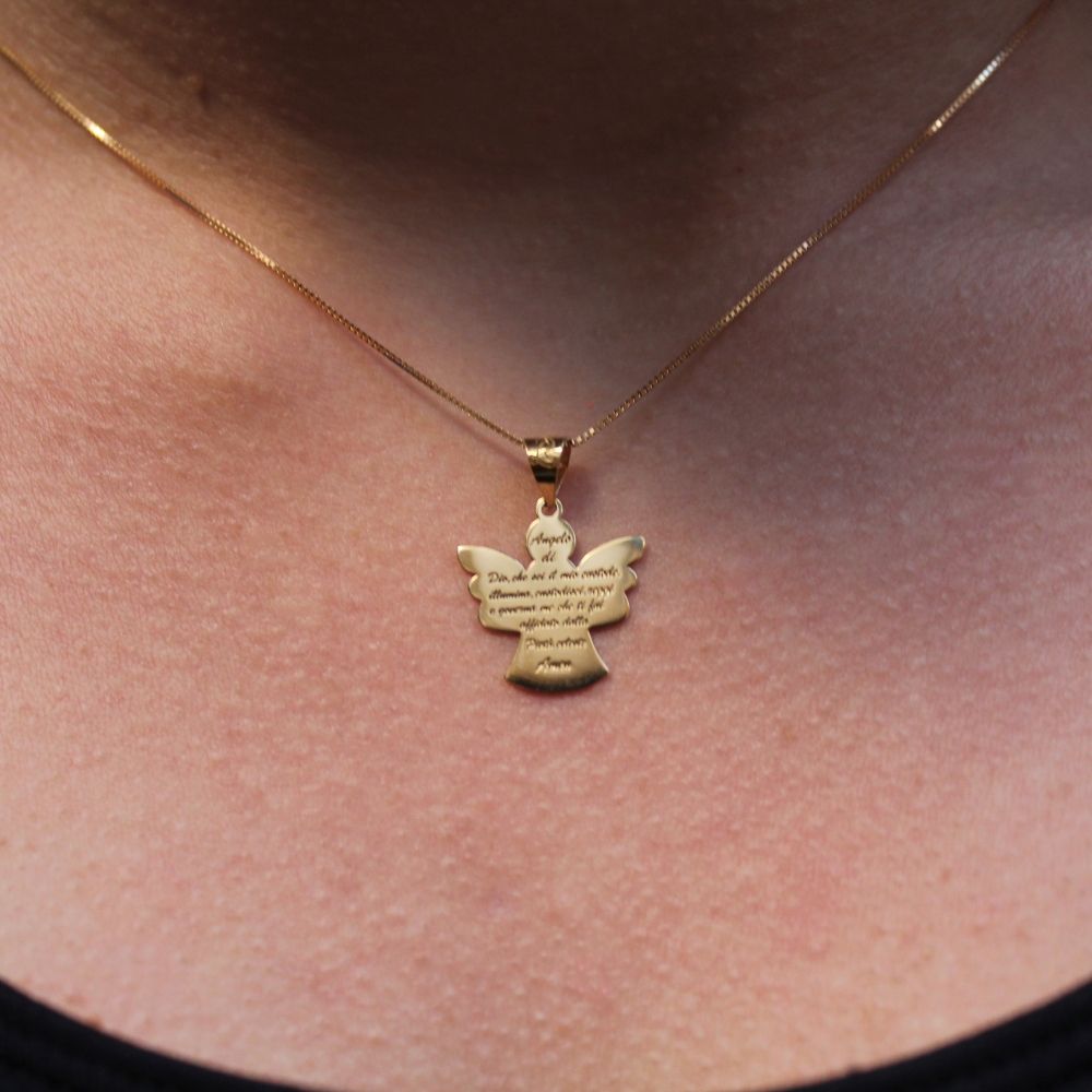 Collana Preghiera Angelo Di Dio - Gioiello In Acciaio Inox Per Protezione E Fede - Foto 4